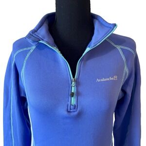 Avalanche Blue Quarter Zip Fleece Thumbholes Performance Layer Size Medium